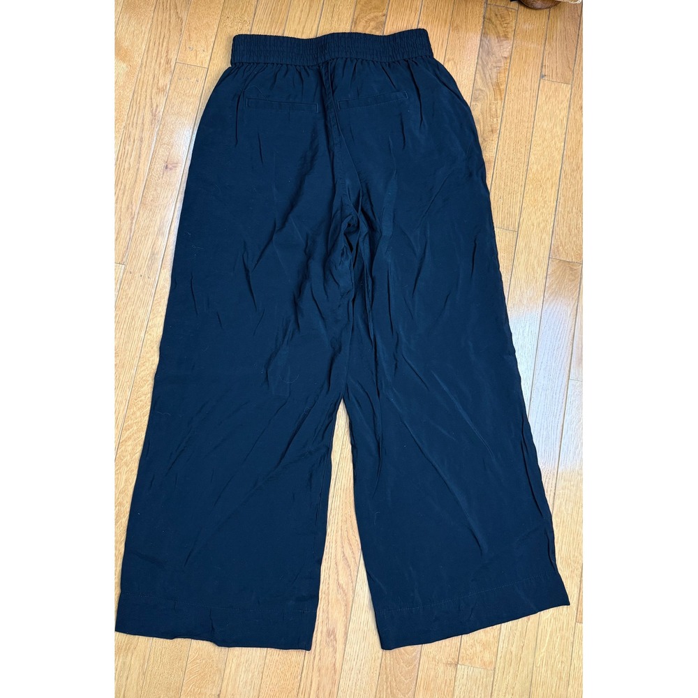 Madewell Black Lenzing Modal Wide Leg Pull On Elastic Waist Pants Small Petite - Picture 6 of 8